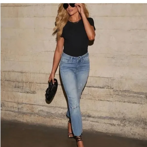 McGuire Women's Light Blue Distressed Jeans - Picture 2 of 8